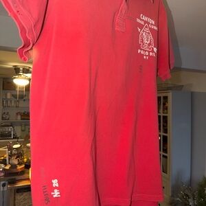 Ralph Lauren Vintage Polo Red Polo Shirt. Custom/Slimmer Fit. Size: Large